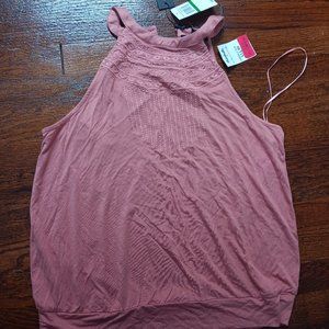 Cable & Guage Pink Halter Printed Top Size W Lg